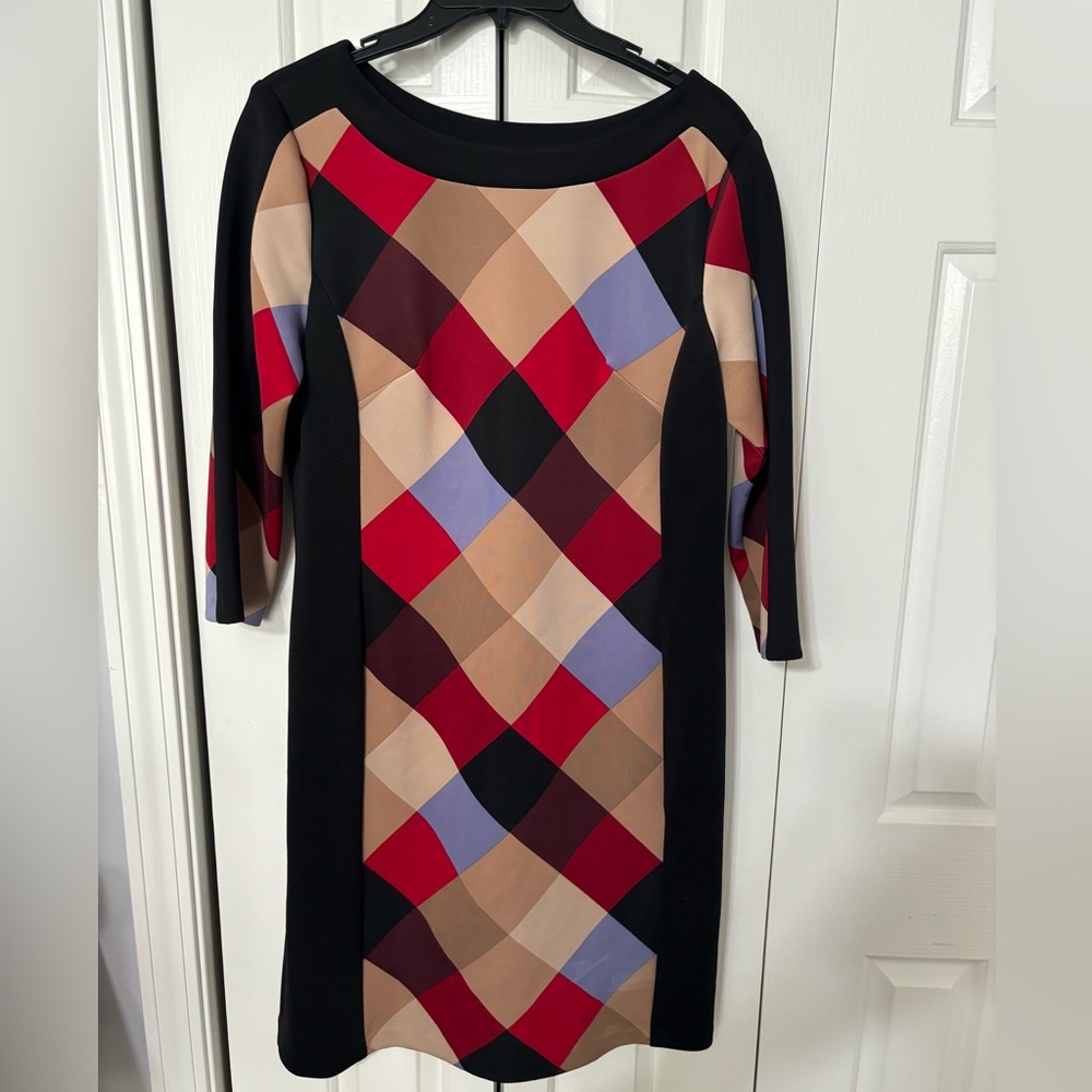 Nine West dress with checkered diamond pattern- size 10